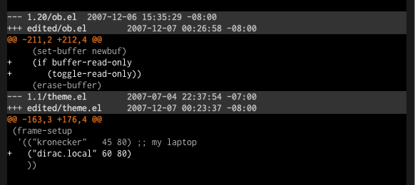 Emacs diff mode screenshot 2